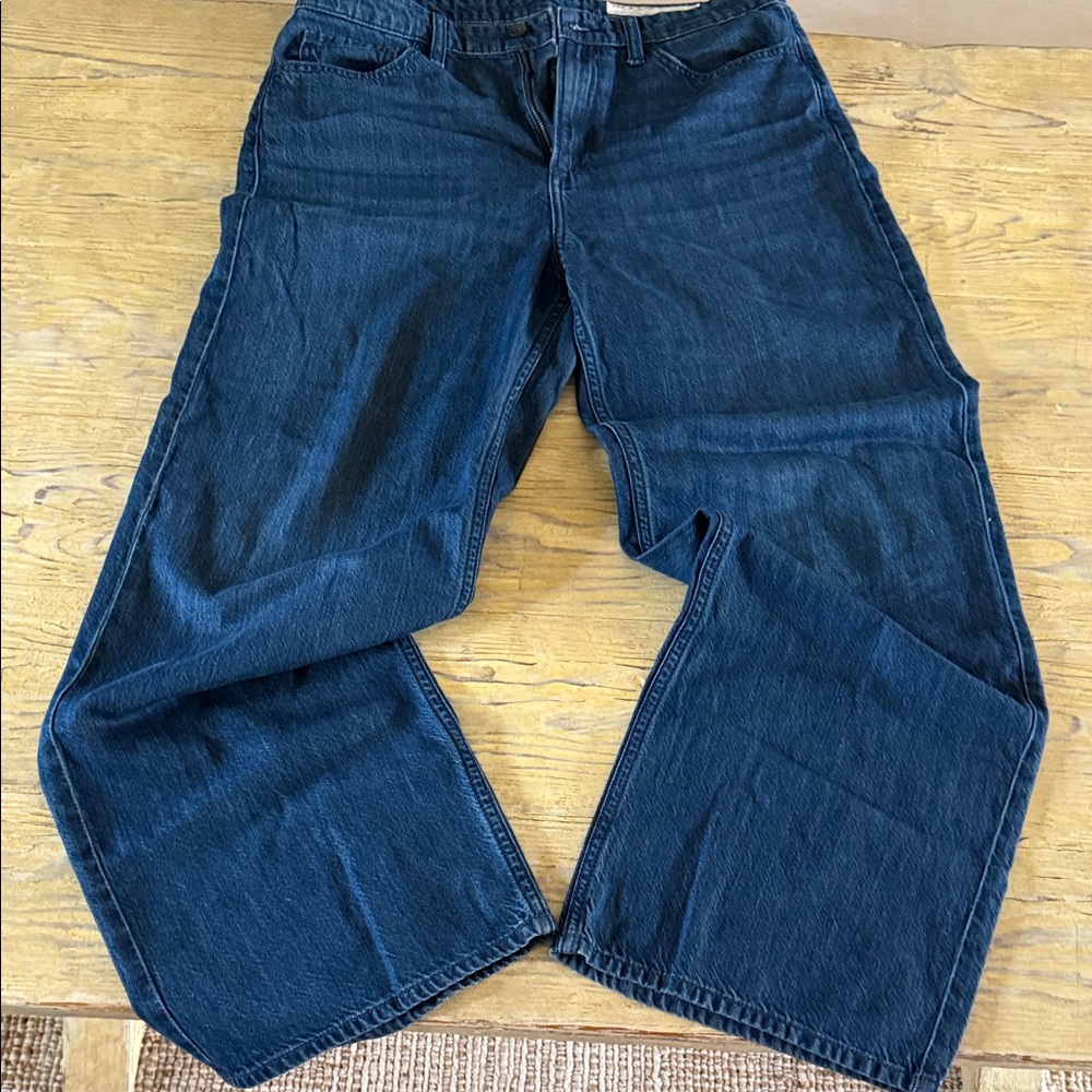 rag & bone Dark Blue Wide Leg Jeans